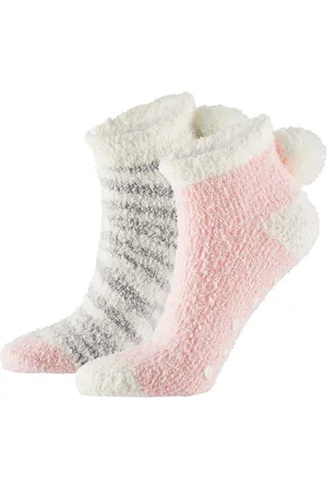 Apollo Lage bedsokken - Bedsokken dames - Roze - One Size - Slaapsokken - Warme sokken dames - Winter sokken - Fluffy sokken