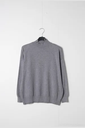 Merkloos Dames fijngebreide warme trui Mindy met turtleneck effen lange mouwen coltrui maat L/XL