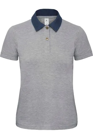 B and C Polo Dames M Kraag met knopen Korte mouw 90% Katoen, 10% Viscose
