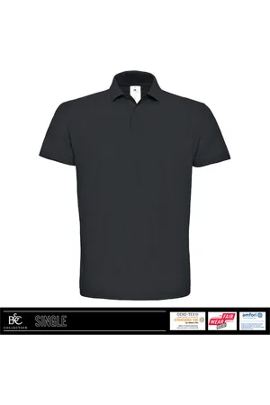 B and C Heren Polo - 100% biologisch katoen - ribkraag - Donker Grijs maat 4XL