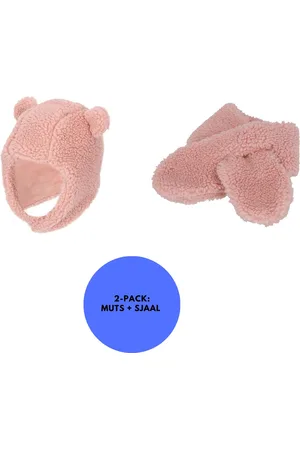 sarlini Baby Sjaal & Muts - Set - Teddy Wol - 0-6 Maanden - Licht