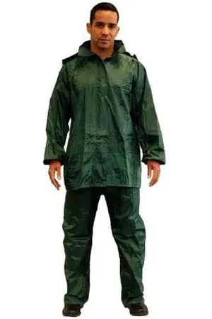 Merkloos Opvouwbare en lichte regenjas waterdicht werkpak - waterdichte broek en jas - groen XL Regenpak