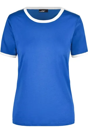 James & Nicholson Basic ringer t-shirt - met wit - dames - katoen - 160 grams - basic shirts / kleding L