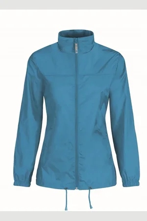 B and C Dames windbreaker - Sirocco windjas in het aquablauw - volwassenen L
