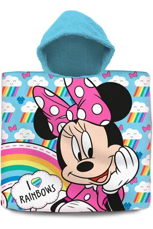 Disney Minnie Mouse bad cape/poncho - 60 x 120 cm - katoen - voor kinderen