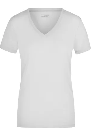 James & Nicholson T-shirt v-hals - dames - - stretch - korte mouwen - katoen/elasthan L