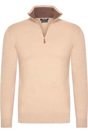 Merkloos YVES ENZO Half Zip Heren sweater - Schipperstrui met rits - Coltrui Heren - Heren Trui - Maat S