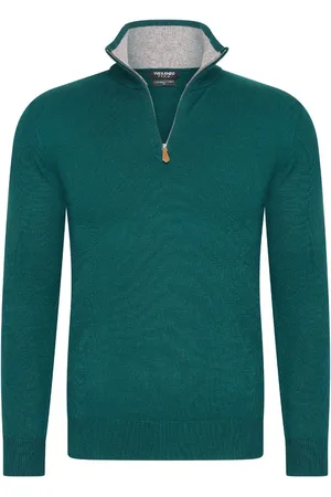 Merkloos YVES ENZO Half Zip Heren sweater - Schipperstrui met rits - Coltrui Heren - Heren Trui - Maat S