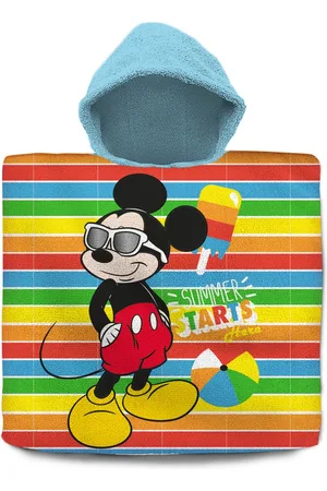 Disney Mickey Mouse bad cape/poncho - 60 x 120 cm - katoen - voor kinderen