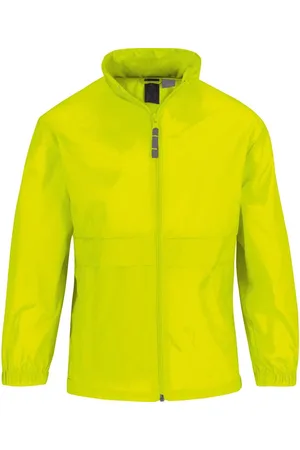 B and C Regenkleding voor jongens/meisjes - fluor - Sirocco windjas/regenjas - kinderen - Nylon 98/104