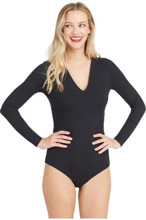 Spanx Suit Yourself Bodysuit V Hals lange mouwen - Maat XL - Kleur