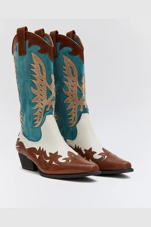 Buonarotti Dames Cowboylaarzen - - Imitatieleer, Suedine - Maat 36