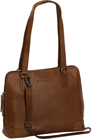 Chesterfield Leren Schoudertas Cognac Manon