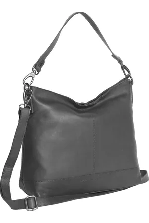 Chesterfield Leren Schoudertas Zwart Amelia