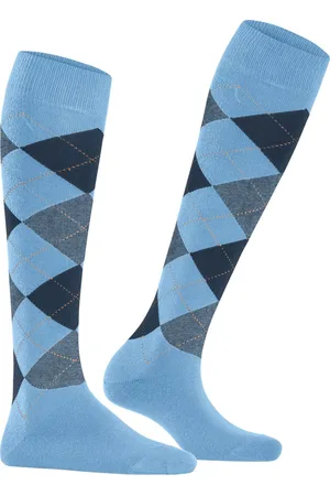 Burlington Queen dames kniekousen - blauw (light blue) - Maat: 36-41