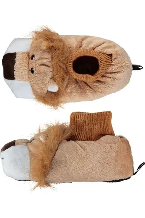 Apollo Dieren sloffen/pantoffels leeuw - voor kinderen - Pluche dierensloffen leeuwenkop - hoog - 23-24