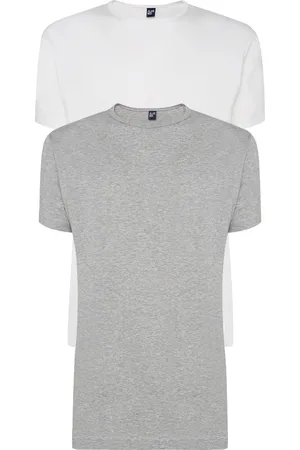 Alan Red T-shirts Derby (2-pack) - O-hals - wit en grijs melange