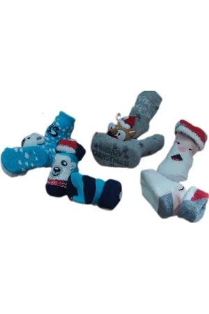 Apollo Baby - Kerstsokken - Set van 4 paar - Huissokken - Sokken - Unisex - kinderen - New Born - Warme wintersokken - Anti-slip - Kleur Meerkleurig - Maat 50-56 - Kerst - Kraamcadeau/Cadeau