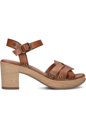 No Stress Dames - leren sandalen met blokhak - Maat 41