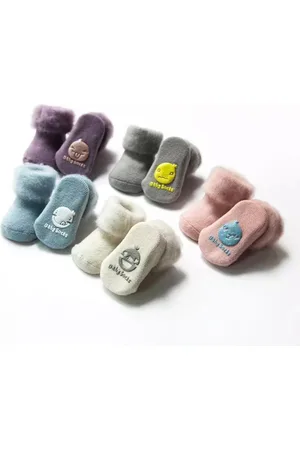 Merkloos Vemia ® Crème - Sok pantoffels - 0-6 maanden - Antislip