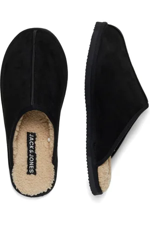 JACK & JONES Heren Instappers Dudely Microfiber Pantoffel - Zwart - Maat 40