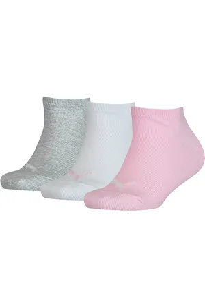 PUMA Kids 3P sneakersokken invisible grijs & roze