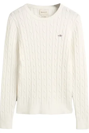 GANT Gebreide trui STRETCH COTTON CABLE C-NECK
