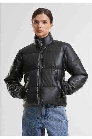 Urban classics Synthetic Leather Gewatteerd jack - XXL