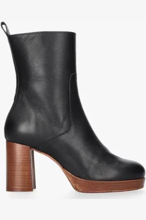 TANGO Dames Nadine 10-D Black Leather Boots Black 38
