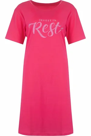 TEMPTATION Dames Nachthemd - Slaapkleedje - Donker Rose - Maat XXL