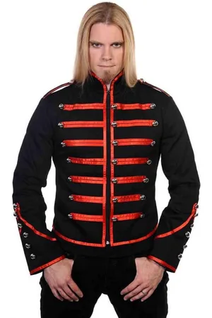 Banned Retro Military Drummer red Jacket - XL - /Rood