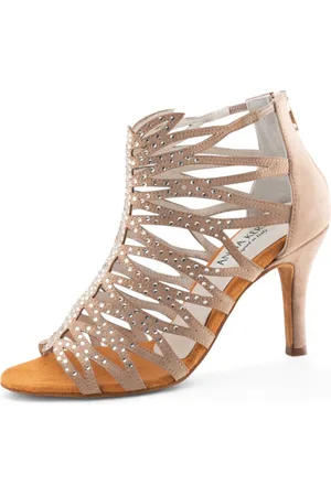 Anna Kern 800 - 75 Celeste Dames Dansschoenen - met Strass - Enkellaarsje - Hoge Hak - Danshakken Latin, Salsa, Kizomba, Heels - - - 40 2/3