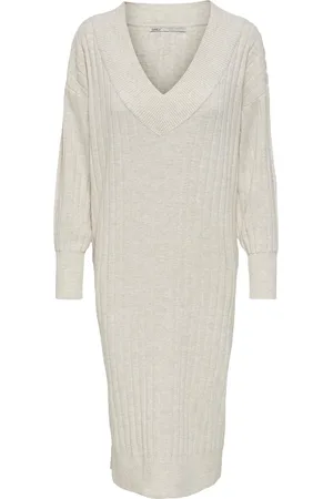 ONLY ONLNEW TESSA L/S MIDI V DRESS KNT NOOS Dames Jurk - Maat S