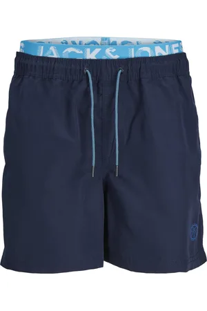 JACK & JONES Heren Zwemshorts JPSTFIJI Dubbele Waistband Effen /Neon Blauw - Maat XL