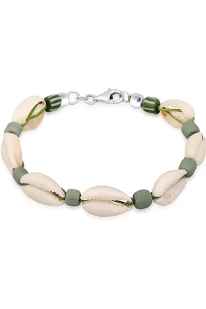 Kuzzoi Heren Armband Heren Surfer Stijl Festival met Kauri schelpen in 925 Sterling Zilver