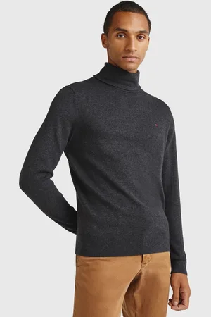Tommy Hilfiger Heren coltrui katoen - Pima Org Ctn Cashmere Roll Neck - - Maat: XL