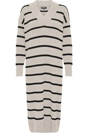 ONLY ONLNEW TESSA L/S MIDI V DRESS KNT NOOS Dames Jurk - Maat S