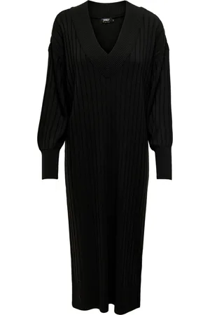 ONLY ONLNEW TESSA L/S MIDI V DRESS KNT NOOS Dames Jurk - Maat L
