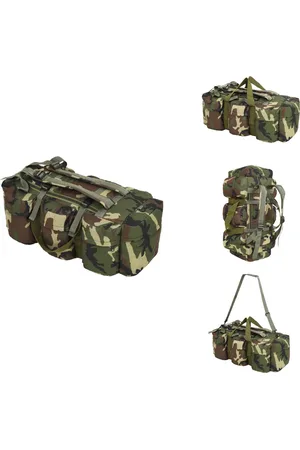 vidaXL Plunjezak - Plunjezakken - Weekendtas - Weekendtassen - Plunjezak 3-in-1 legerstijl 90 L camouflage