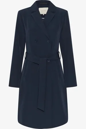 Kaffe Lange Mantel - Midnight Marine - Maat 34