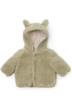 Little Dutch Newborn Naturals Little Farm Soft Green Teddy - Baby Jongens & Meisjes - Jas - Maat 62