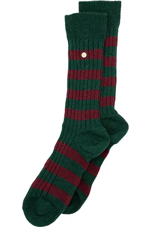 Alfredo Gonzales Unisex merino sokken cosy rib stripes rood & groen
