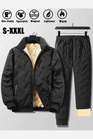 Merkloos 2 delige thermo set heren 1x jas en 1x broek gevoerd maat L