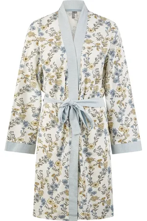 by Louise Dames Kimono Ochtendjas Bloemenprint Katoen - Maat S