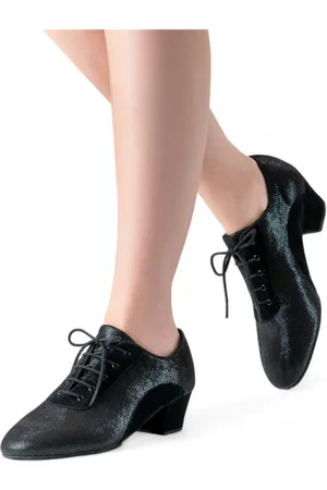 Anna Kern Dames trainingsschoen Brienne van - Stijlvolle trainingsschoen - Zacht suède met gouden textiel - Maximale flexibiliteit en bewegingsvrijheid - 3,5cm hak - Suede buitenzool - - - 42 2/3