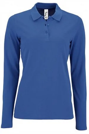 AWDis SOLS Dames/dames Perfecte Lange Mouw Pique Polo Shirt