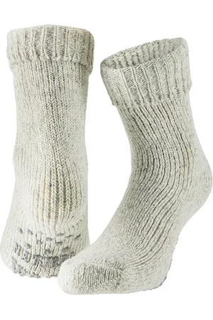 Apollo Dames anti-slip korte huissokken/slofsokken - Maat 39-42 - Grijze huis/slof sok - Gebreide huissok/slofsok sokken