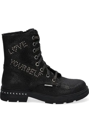 Braqeez 421715-989 Meisjes Biker Boots - - Leer - Veters