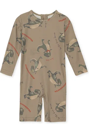 Konges Sløjd Konges Sløjd Aster onesie playsuit / Zwempak - Dansosaurus - Maat 2 jaar