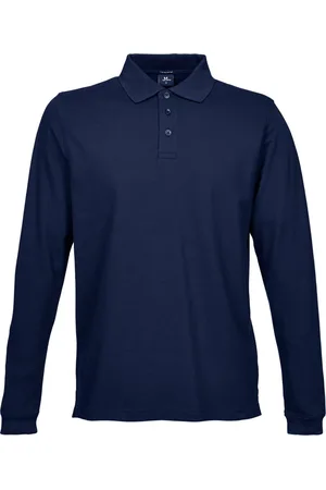 TeeJays Heren Luxe Stretch Poloshirt met lange mouwen